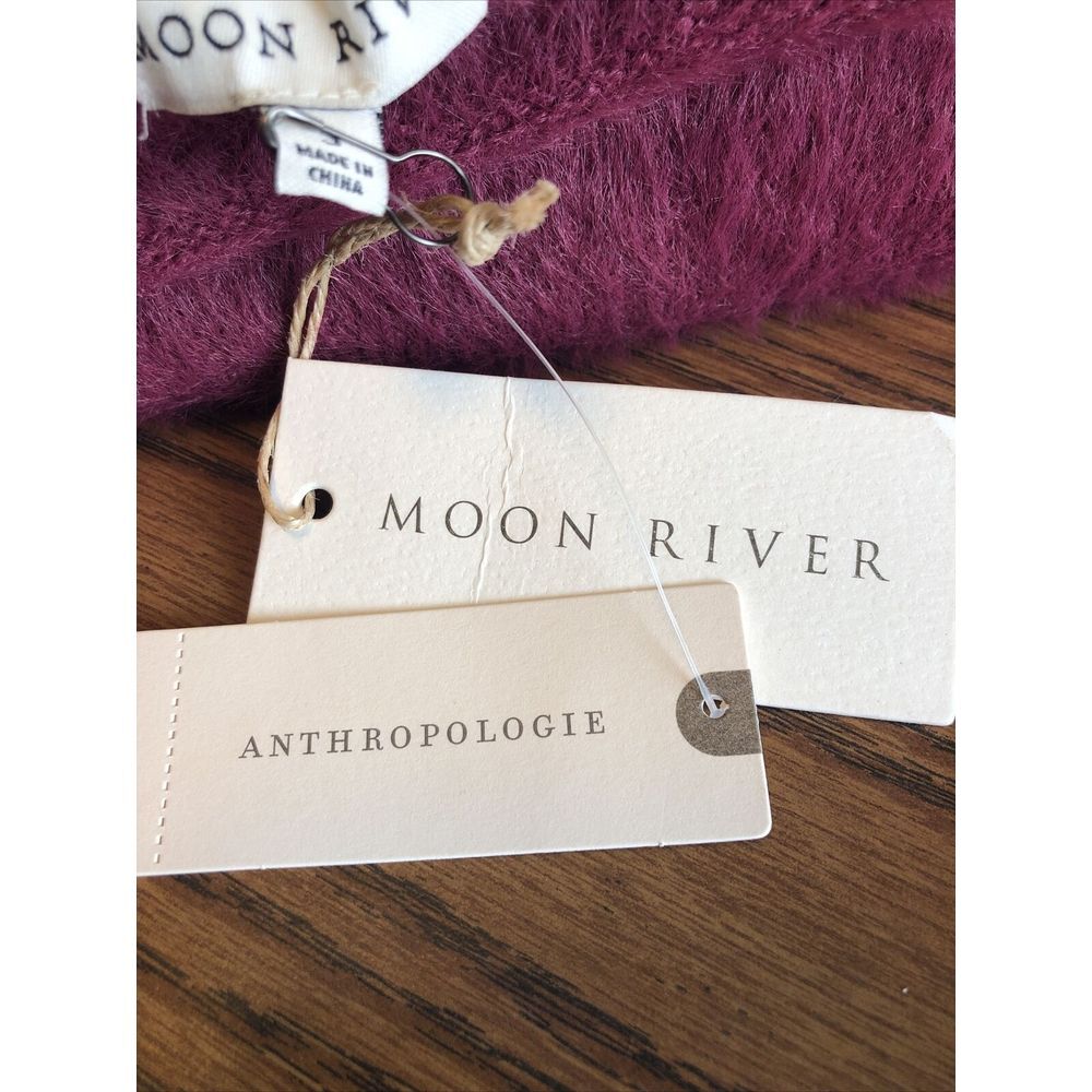 NWT Moon River By Anthropologie Womens Small Red & Tan Striped Oversized Sweater - Picture 4 of 4